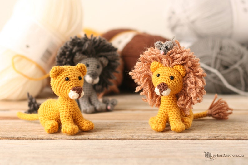 Crochet Kindly Lion and Mouse Pattern Crochet Lion Pattern Crochet Lion PDF Amigurumi Lion Pattern Small Crochet Mouse Pattern image 1