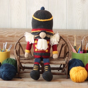 Crochet Nutcracker Gnome PATTERN Nutcracker Gnome PDF Christmas Nutcracker Crochet Pattern Nutcracker Amigurumi Pattern Nutcracker image 2