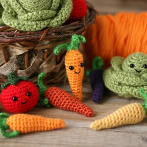 PATRONES DE CROCHET / Libro electrónico de verduras de la huerta: repollo, zanahorias, tomates / Verduras de ganchillo / Comida de juguete de ganchillo / Comida Amigurumi imagen 2