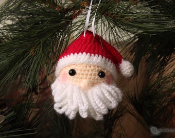Crochet Santa Ornament Pattern: Amigurumi Christmas Bauble (PDF Pattern)