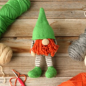 Crochet Gnome Pattern Gnome Amigurumi Crochet Gnome Crochet Leprechaun Gnome Spring Gnome Saint Patrick's Day Gnome Pattern image 2