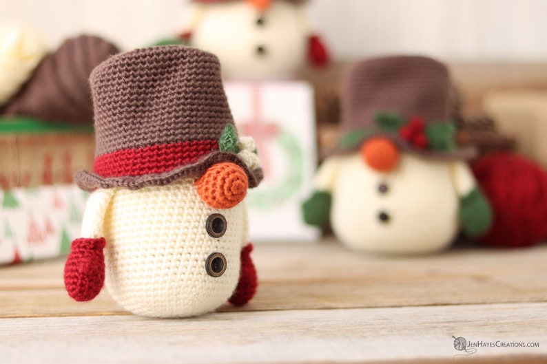 Crochet Snowman Gnome Pattern Snowman Gnome Pattern Christmas Snowman Gnome Pattern Snowman Gnome Amigurumi Snowman Gnome Snowman image 7