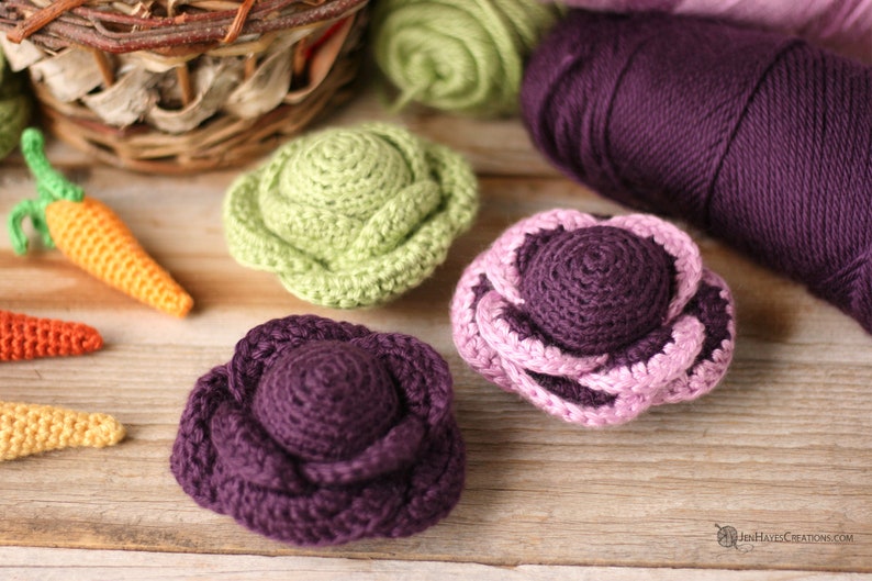 CROCHET PATTERNS Cottage Garden Vegetables ebook: Cabbage, Carrots, Tomatoes Crochet Vegetables Crochet Play Food Amigurumi Food image 9