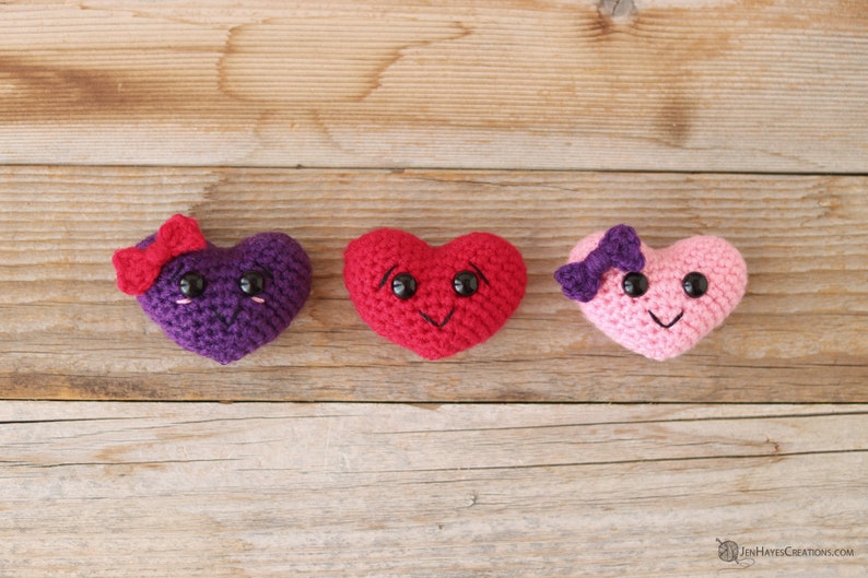 Crochet Puffy Heart Keychain Pattern Puffy Crochet Heart Pattern Valentine's Day Heart Crochet Pattern Amigurumi Heart Pattern Heart image 8