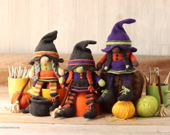 Crochet Witch Gnome & Broom Pattern: Halloween Amigurumi (PDF Pattern)