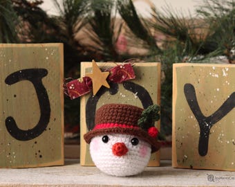 Crochet Snowman Ornament Pattern: Amigurumi Bauble (PDF)