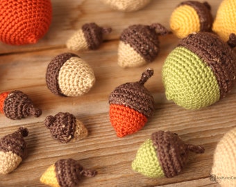 Crochet Acorn Pattern in 3 Sizes | Crochet Acorn Pattern | Crochet Amigurumi Pattern | Acorn Decoration Pattern | Crochet Acorn Plush PDF