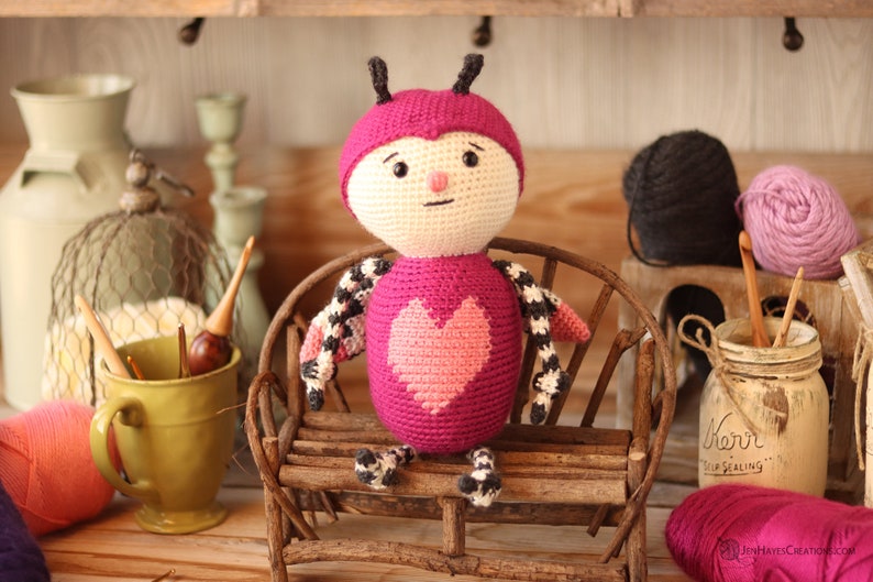 Crochet Love Bug Pattern Valentine's Day Love Bug Pattern Love Bug Plushie Pattern Amigurumi Bug Pattern Crochet Bug Love Bug PDF image 2