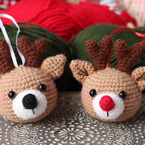 Crochet Reindeer Ornament Pattern | Crochet Reindeer PDF | Crochet Reindeer Bauble Pattern | Amigurumi Reindeer Ornament Pattern | Reindeer