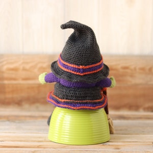 Crochet Witch Gnome Pattern Crochet Witch's Broom Halloween Witch Halloween Gnome PDF Witch's Broom Witch Hat Amigurumi Witch image 8