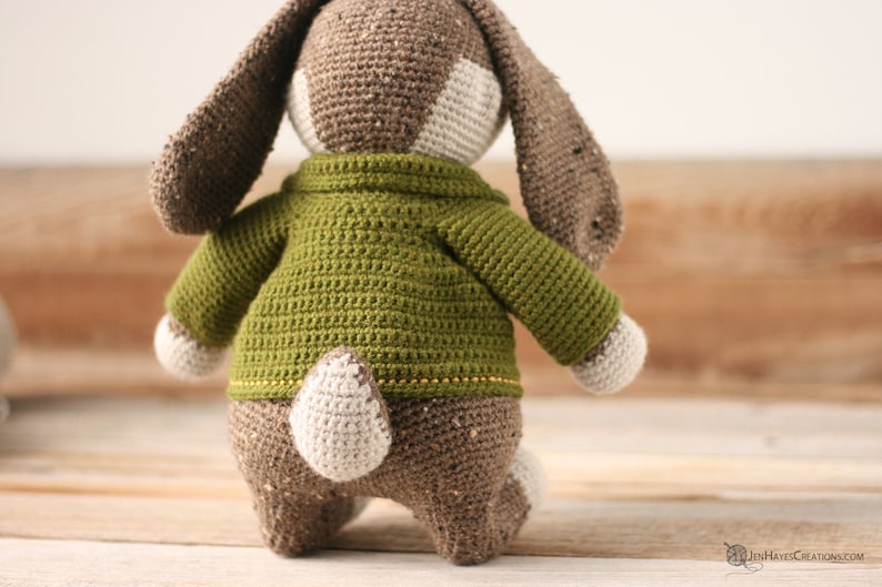 Cottage Garden Crochet Bunny and Jacket Pattern Bunny in Jacket Bunny Pattern Long Eared Bunny Bunny Amigurumi Easter Bunny image 5