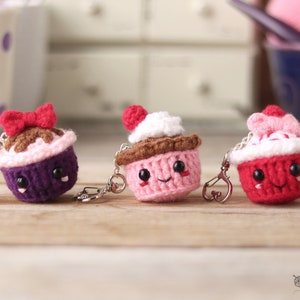 Crochet Cupcake Keychain Pattern Crochet Cupcake Pattern Mini Amigurumi Cupcake Keychain Crochet Amigurumi Cupcake Cupcake Pattern image 1