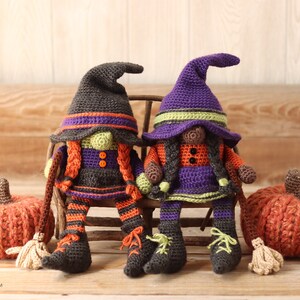 Crochet Witch Gnome Pattern Crochet Witch's Broom Halloween Witch Halloween Gnome PDF Witch's Broom Witch Hat Amigurumi Witch image 5