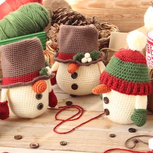 Crochet Snowman Gnome Pattern | Snowman Gnome Pattern | Christmas Snowman Gnome Pattern | Snowman Gnome | Amigurumi Snowman Gnome | Snowman