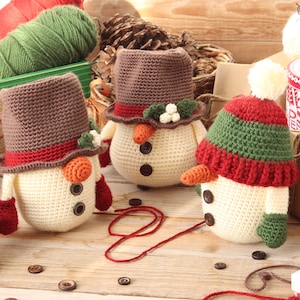 Crochet Snowman Gnome Pattern Snowman Gnome Pattern Christmas Snowman Gnome Pattern Snowman Gnome Amigurumi Snowman Gnome Snowman image 1