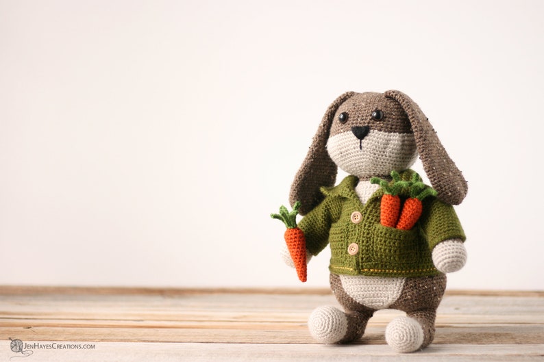 Cottage Garden Crochet Bunny and Jacket Pattern Bunny in Jacket Bunny Pattern Long Eared Bunny Bunny Amigurumi Easter Bunny image 9