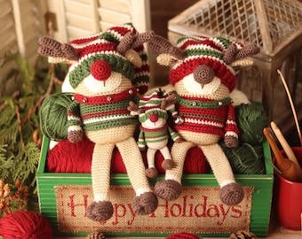 Crochet Reindeer Gnome Amigurumi Pattern: Christmas Holiday Decor (PDF Pattern)