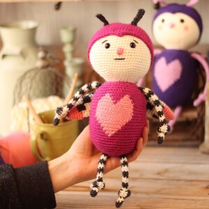 Crochet Love Bug Pattern Valentine's Day Love Bug Pattern Love Bug Plushie Pattern Amigurumi Bug Pattern Crochet Bug Love Bug PDF image 4