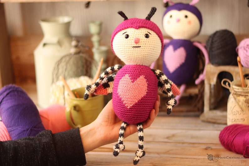 Crochet Love Bug Pattern Valentine's Day Love Bug Pattern Love Bug Plushie Pattern Amigurumi Bug Pattern Crochet Bug Love Bug PDF image 4