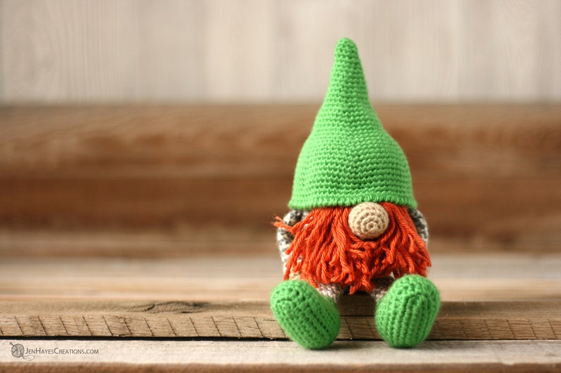 Crochet Gnome Pattern Gnome Amigurumi Crochet Gnome Crochet Leprechaun Gnome Spring Gnome Saint Patrick's Day Gnome Pattern image 3