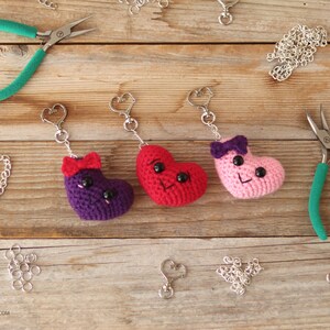 Crochet Puffy Heart Keychain Pattern Puffy Crochet Heart Pattern Valentine's Day Heart Crochet Pattern Amigurumi Heart Pattern Heart image 7