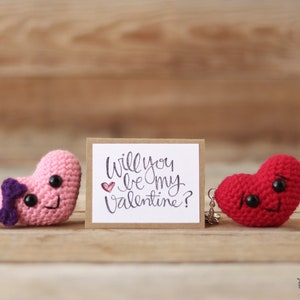 Crochet Puffy Heart Keychain Pattern Puffy Crochet Heart Pattern Valentine's Day Heart Crochet Pattern Amigurumi Heart Pattern Heart image 1