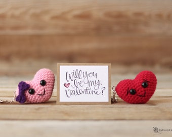 Crochet Puffy Heart Keychain Pattern: Amigurumi Valentine's Gift (PDF Pattern)
