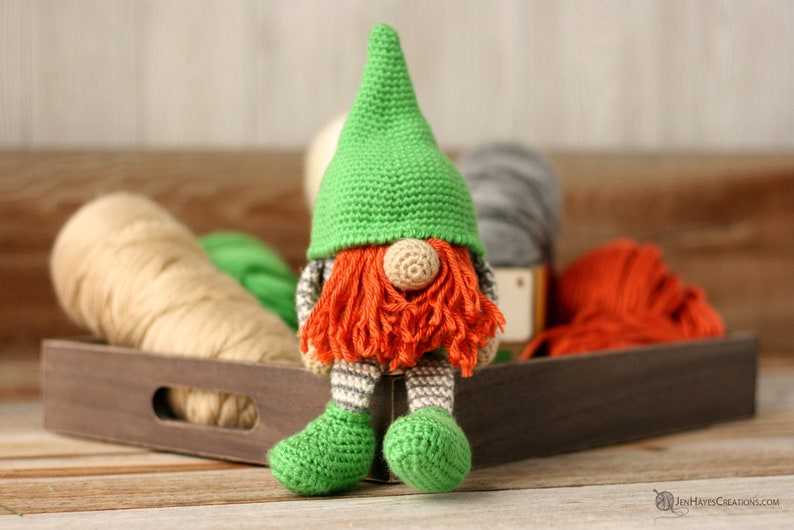 Crochet Gnome Pattern Gnome Amigurumi Crochet Gnome Crochet Leprechaun Gnome Spring Gnome Saint Patrick's Day Gnome Pattern image 1