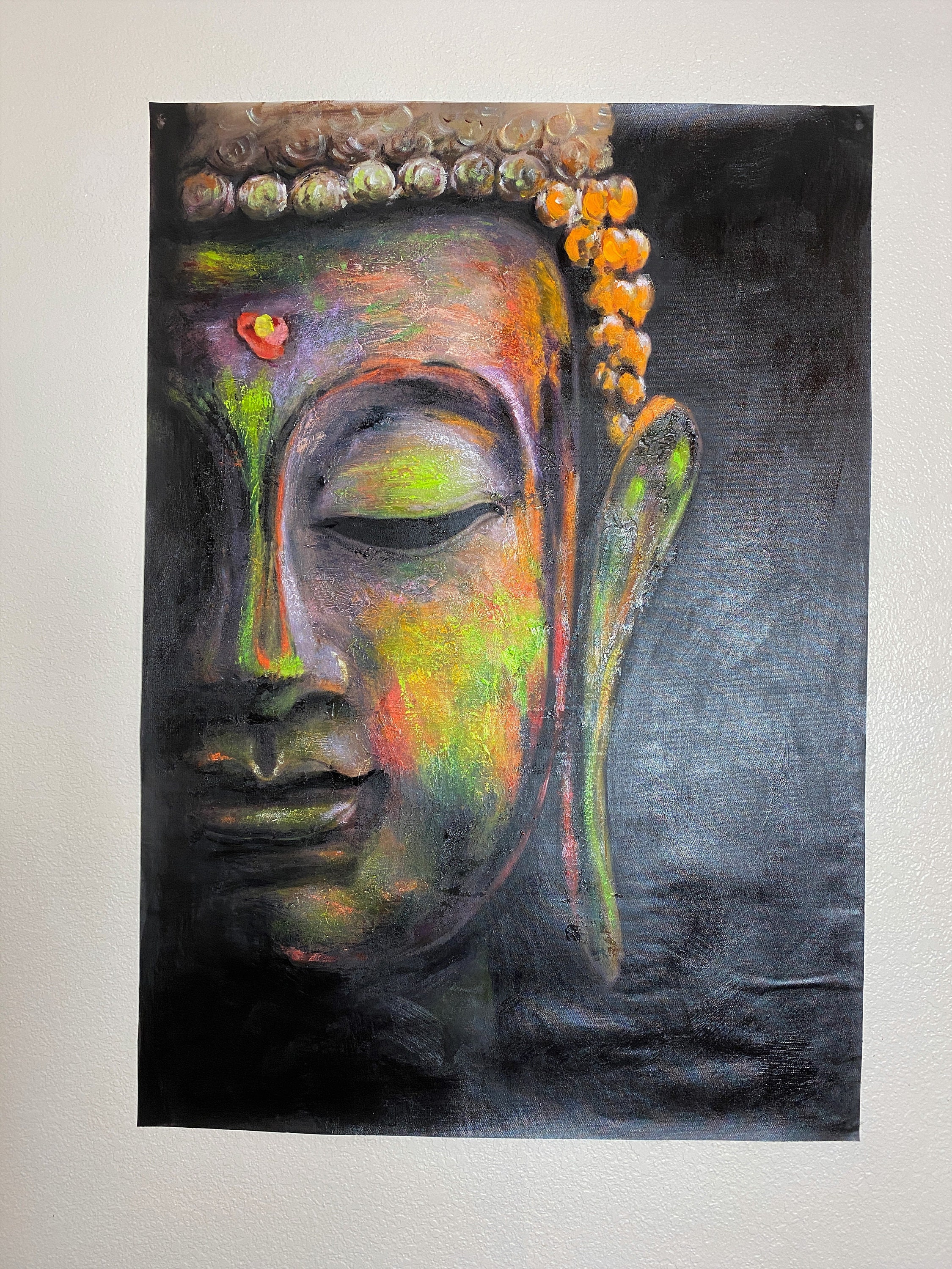 Joyful Buddha Oil Painting on Canvas Buddha Art Sacred Art Etsy Canada