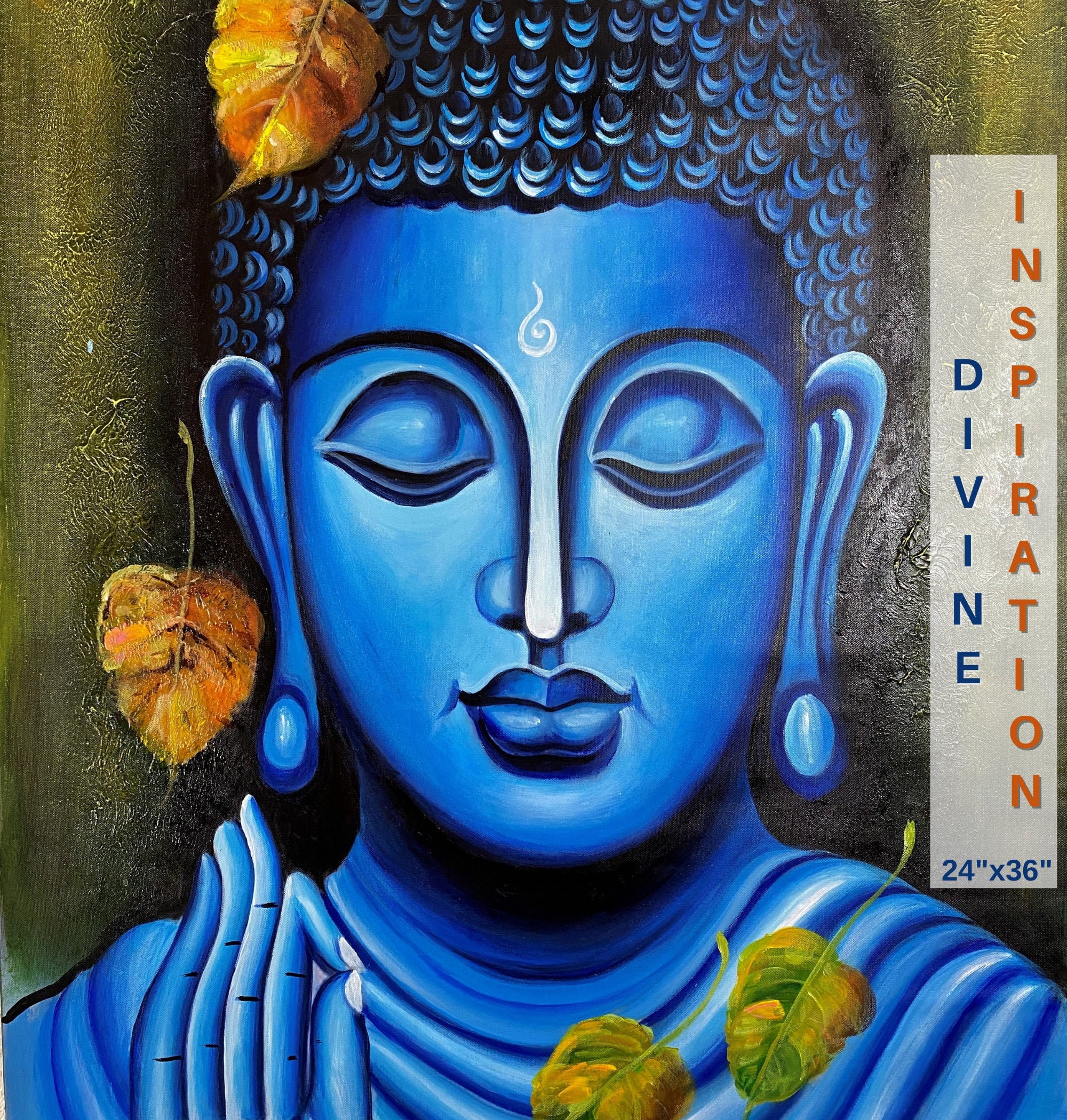 Buddha Bright free domestic shipping 6 x 6 inches Original Oil Painting