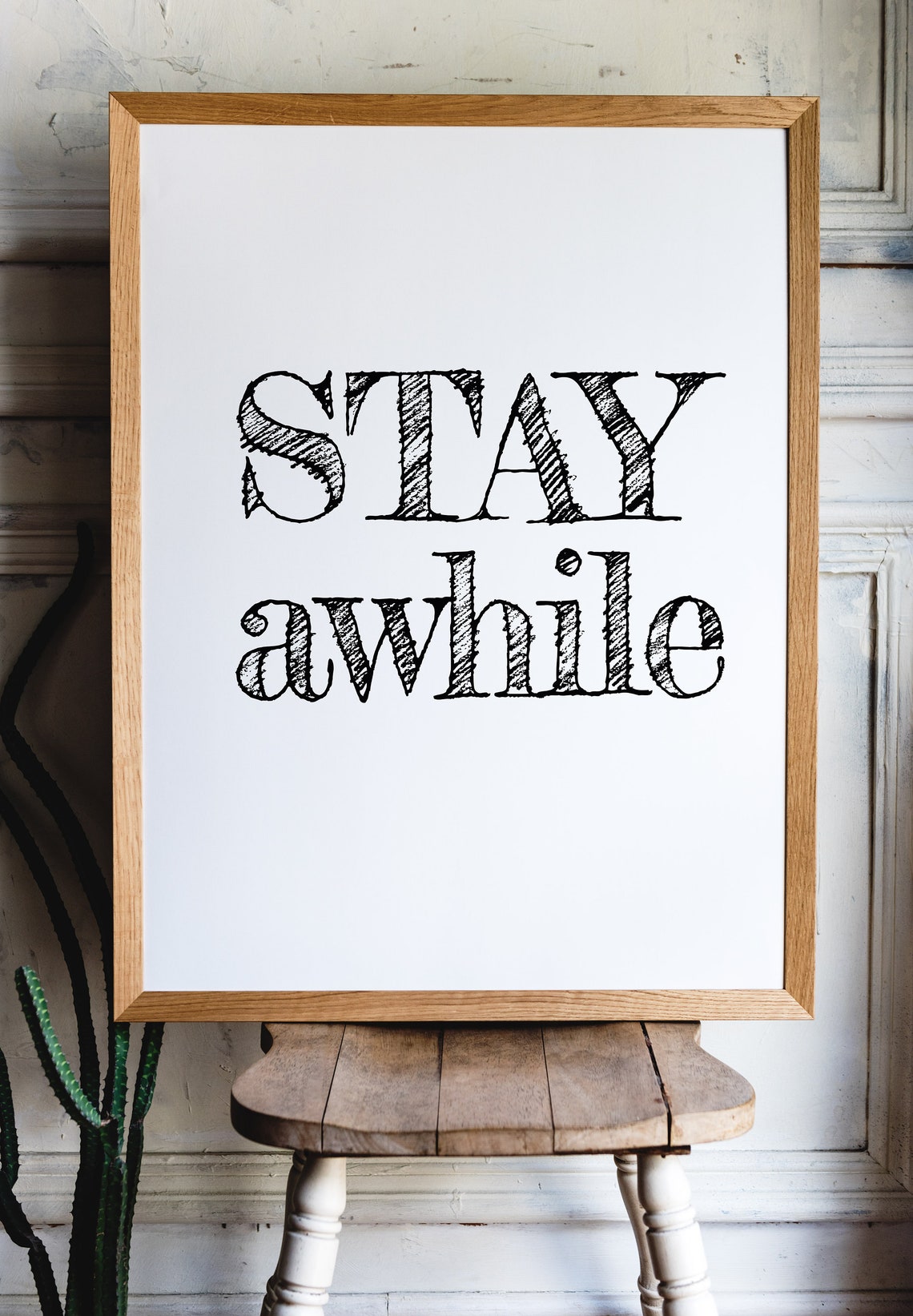 Stay Awhile Printable Instant Download Wall Art Stay Awhile | Etsy