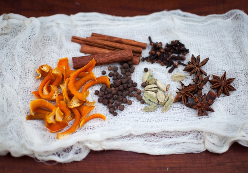 Mulling Spice Bags With Optional Wine Bottle Ribbon Etsy