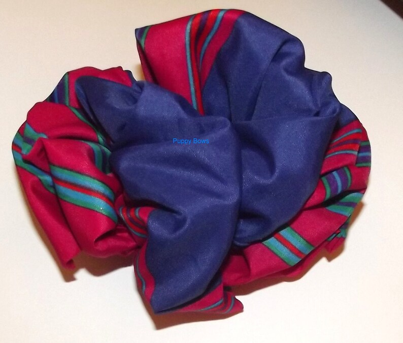 Ladies Barrette chiffon Hand crafted over sized BIG hair scarf bow Women burgundy navy