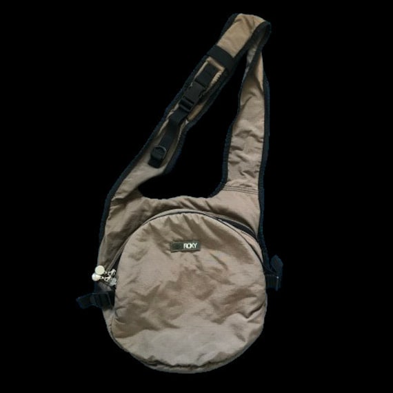 Y2K 2000S 90S ROXY Ripstop Nylon Brown Sling Bag … - image 1