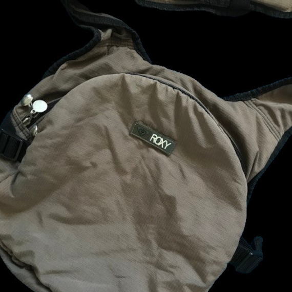 Y2K 2000S 90S ROXY Ripstop Nylon Brown Sling Bag … - image 6