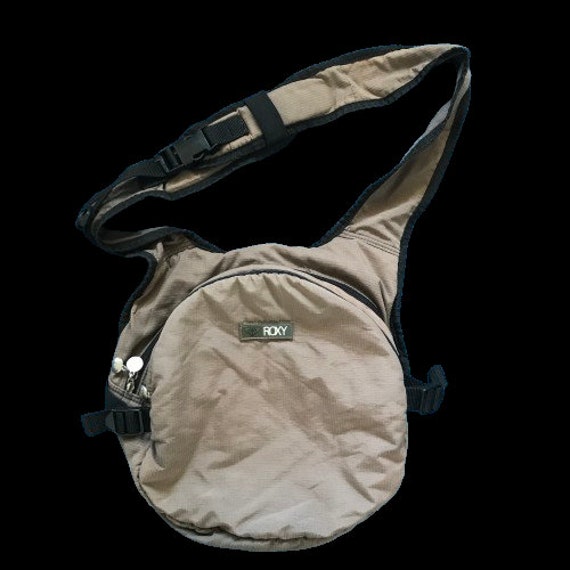 Y2K 2000S 90S ROXY Ripstop Nylon Brown Sling Bag … - image 3
