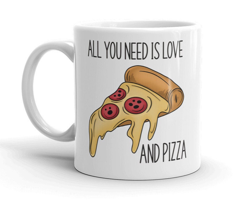 Sottobicchiere Quadrato Con Stampa "All You Need Is Love E Pizza" - Gift Base