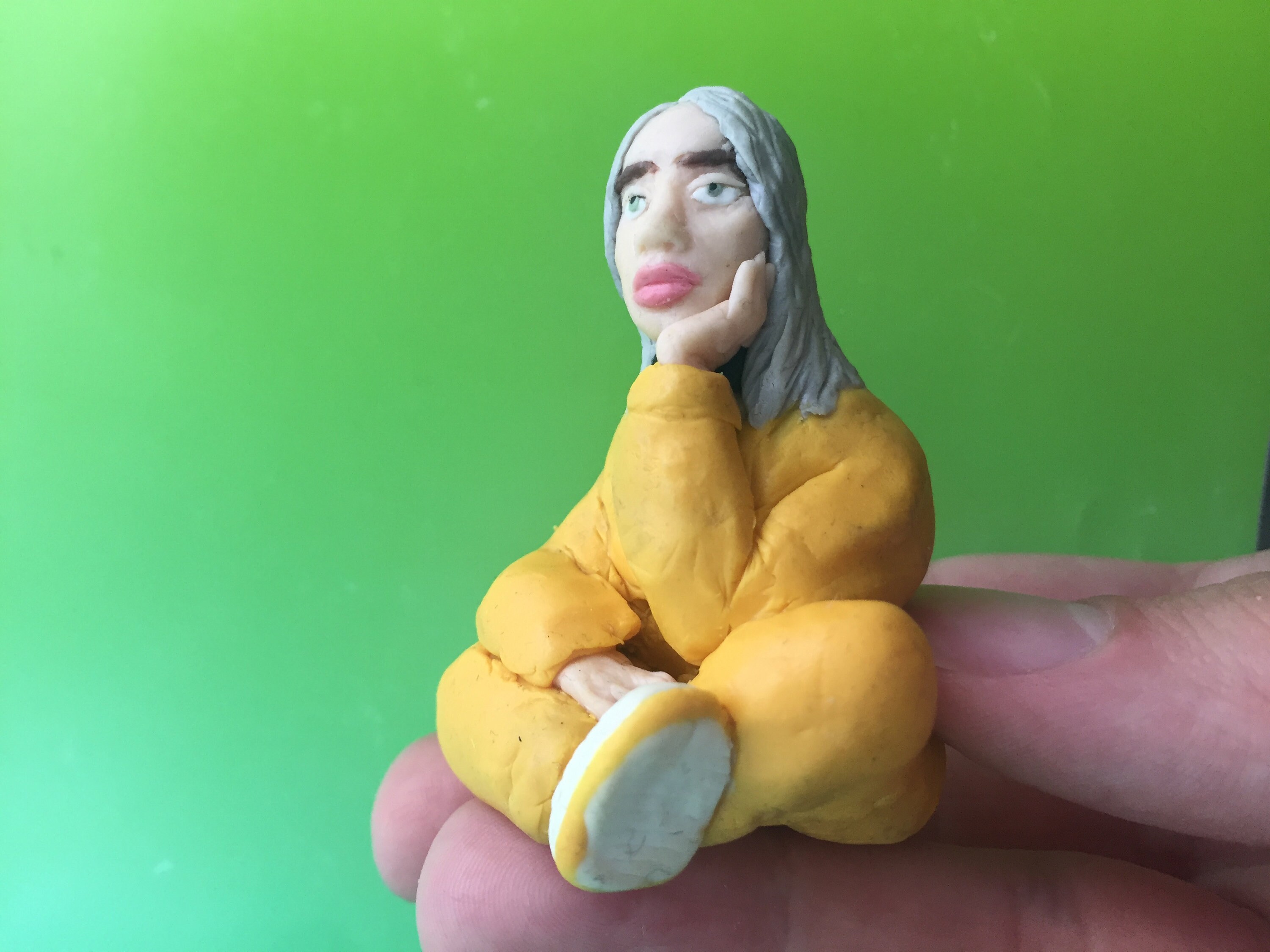 Billie Eilish Bellyache Clay Figurine Pop Etsy