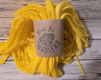 Sun Yellow Hand Dyed Wool Strips for Rug Hooking: Rug Hooking Supplies, 100 Wool Strips (#4, #6, #8)
