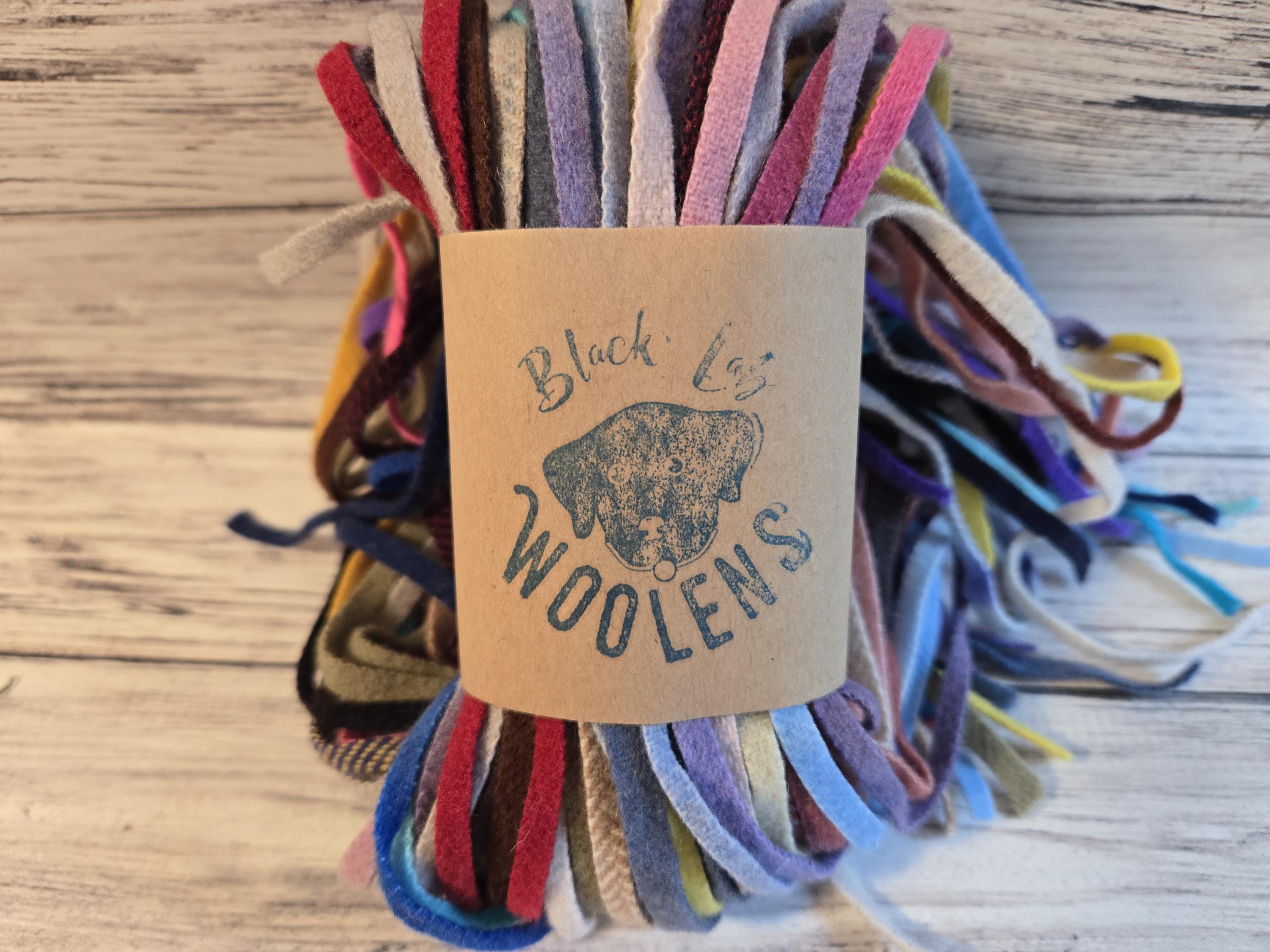 Mixed Bag of #6 100 Wool Strips for Rug Hooking #6, 6/32"