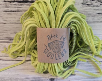 Key Lime 100 #4, #6 or #8 Hand Dyed Strips for Rug Hooking, Washed Dorr Mill Wool Rug Hooking Strips, Key Lime