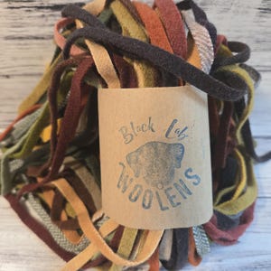 Earth Tones Mixed Bag of #8 100 Dorr Mill Wool Strips for Rug Hooking Assorted Mill Dyed and Hand Dyed Colors