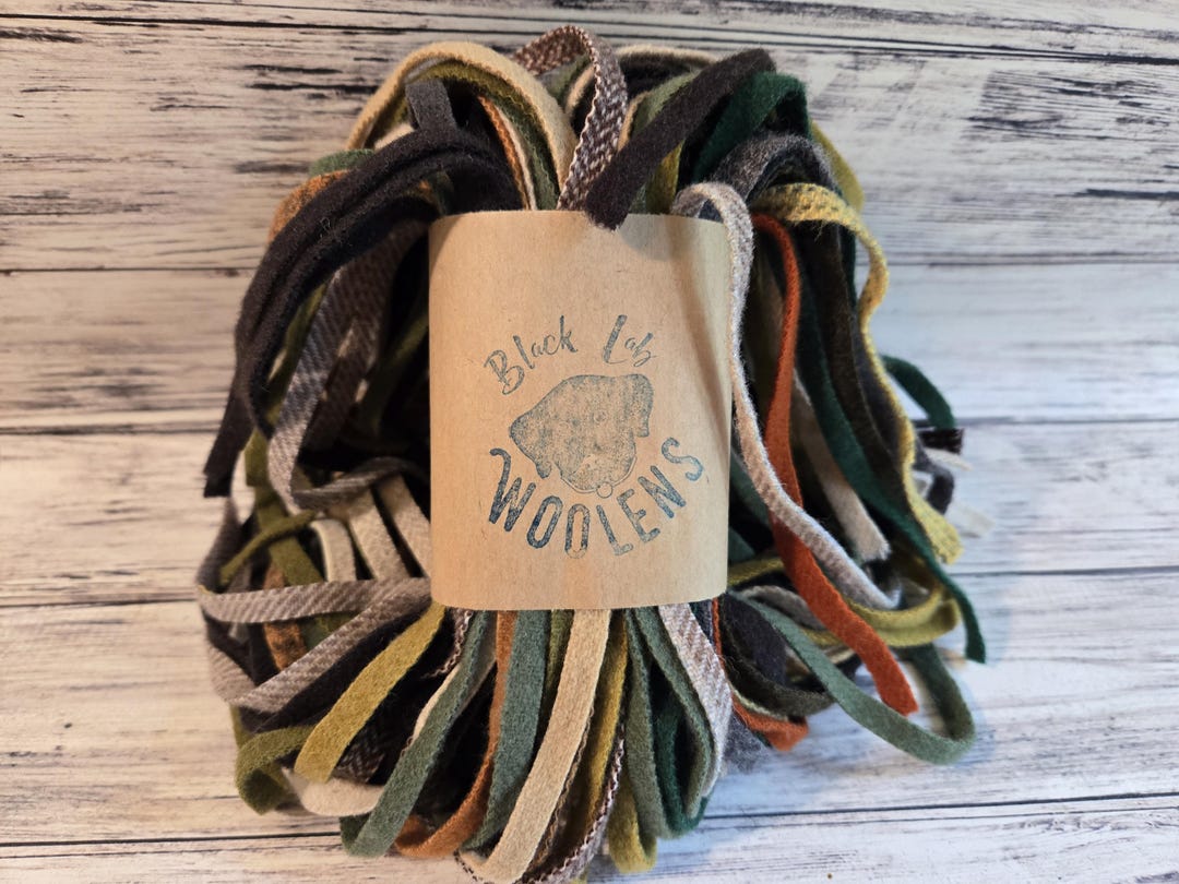 Earth Tones #8 Mixed Bag of 100 Dorr Mill Wool Strips for Rug Hooking ...