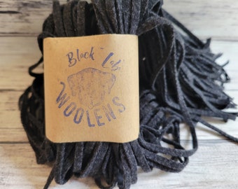 Black and Charcoal Mini Check Mill Dyed Wool for Rug Hooking Strips, Cut into 100 #4, #6 or #8 Strips for Rug Hooking
