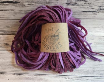 Boysenberry Hand Dyed Wool Rug Hooking Strips: 100 #4, #6, #8 Wool Strips for Rug Hooking