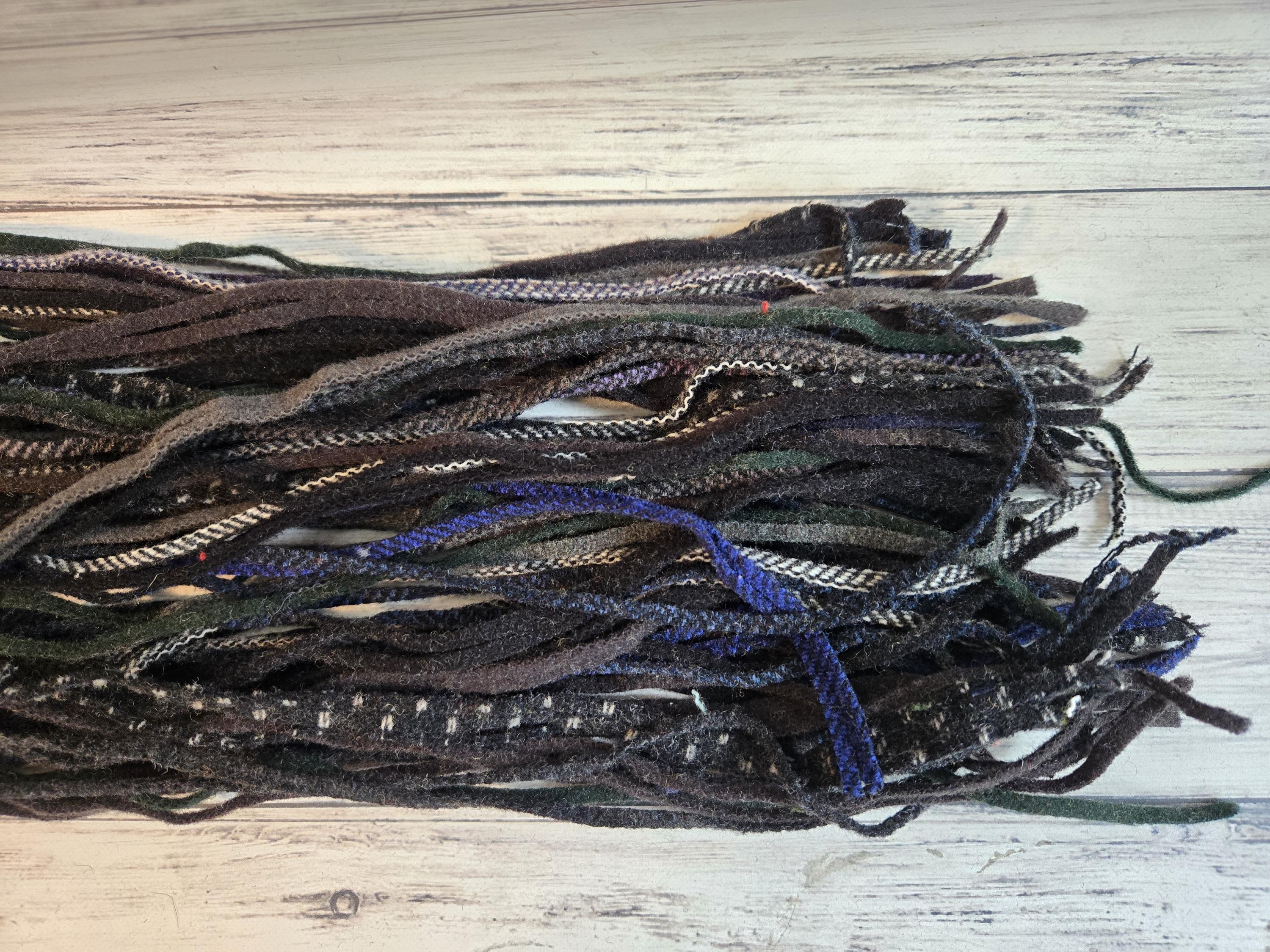 Dark Wool Strips for Rug Hooking, #4 100 Mill Dyed Rug Hooking Strips ...