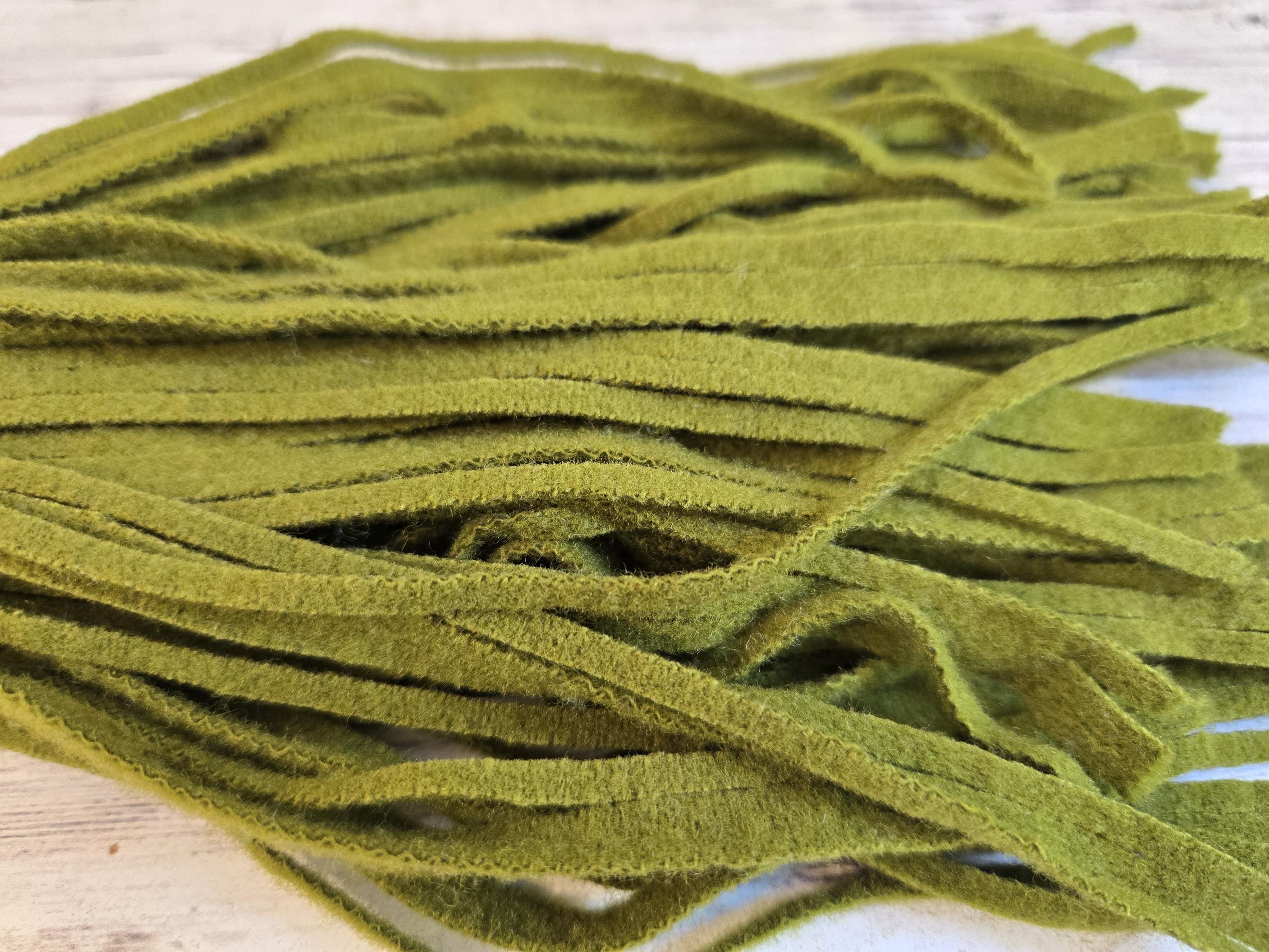 Bright Avocado #4, #6 or #8 Wool Rug Hooking Strips, 100 Mill Dyed ...