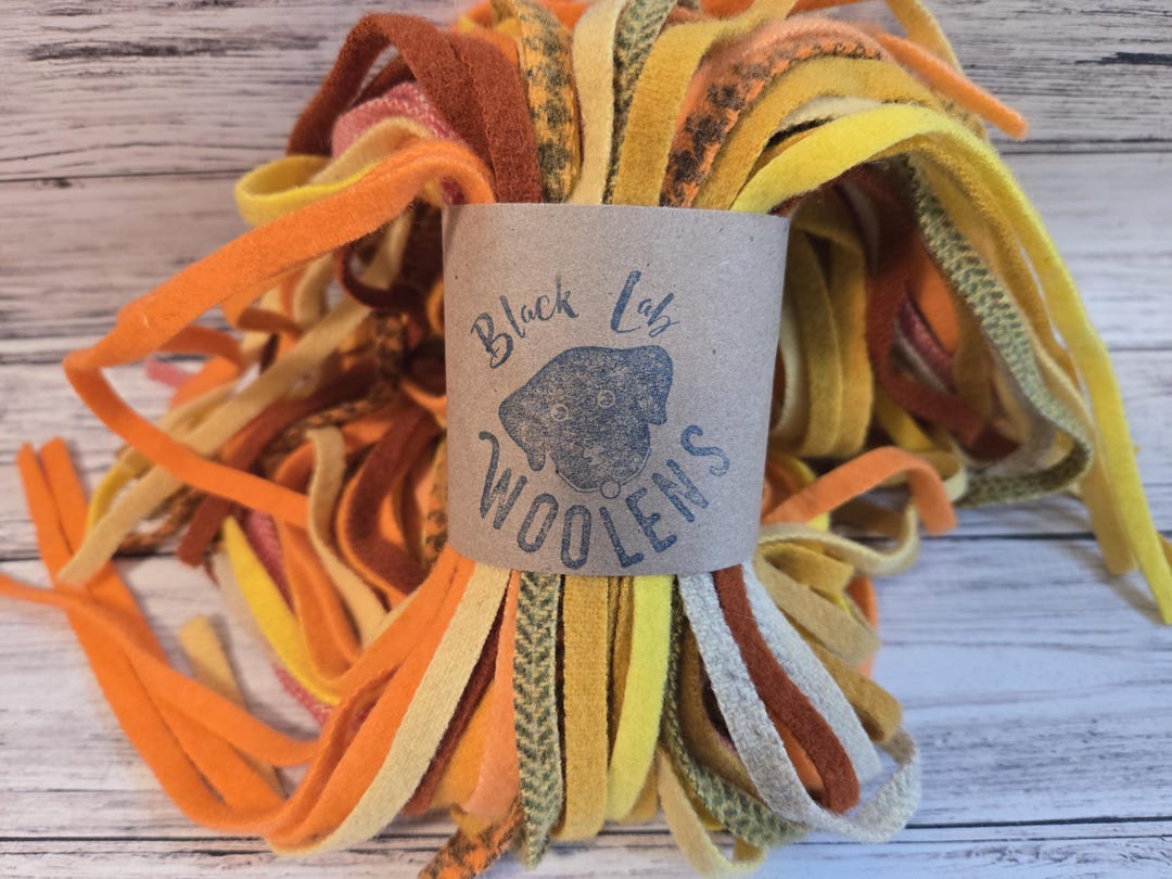 Yellow & Orange Wool Strips for Rug Hooking: 100 #8 Hand Dyed and Mill ...