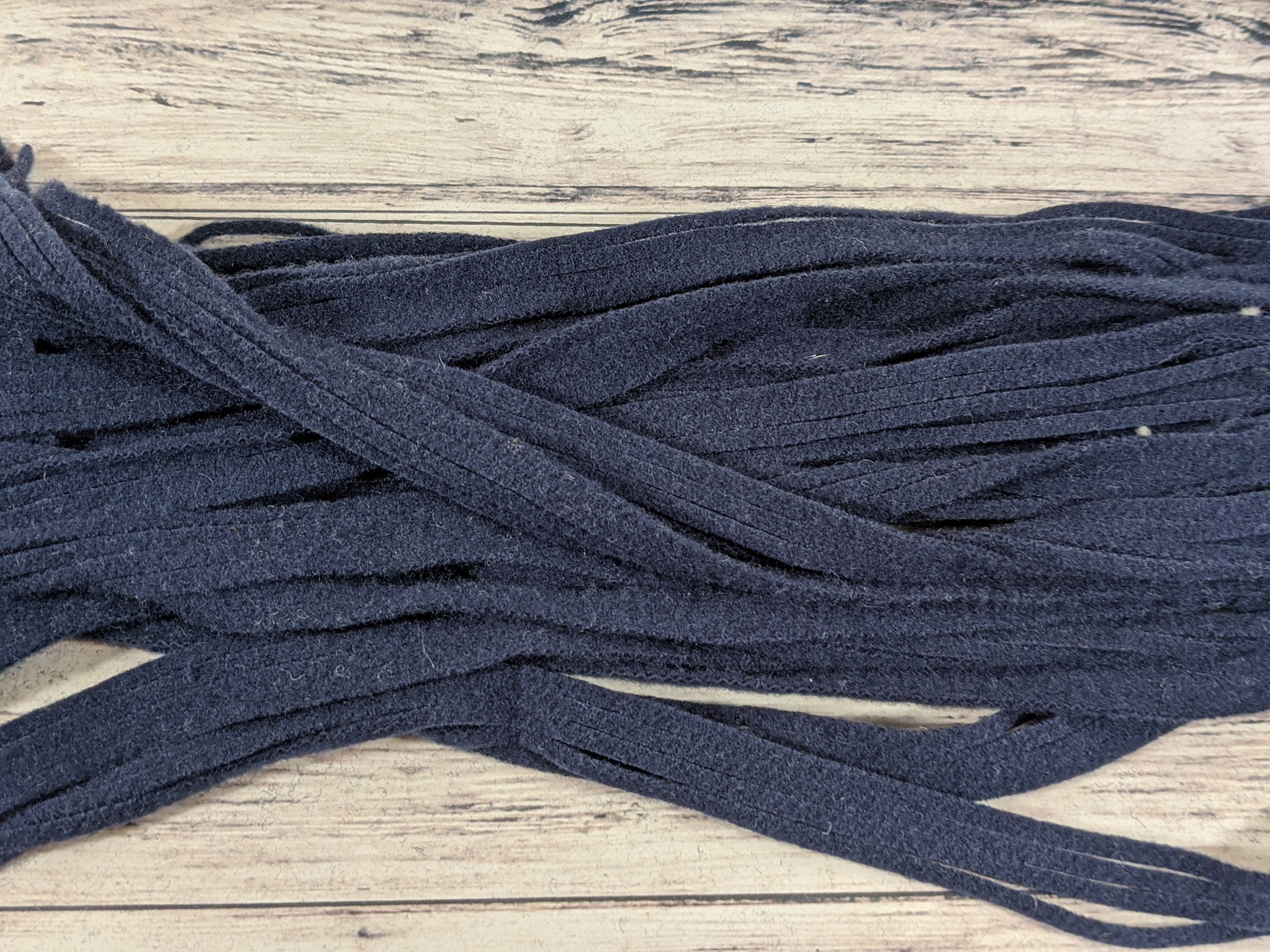 Dark Navy Wool Strips for Rug Hooking, 100 #4, #6 or #8 Mill Dyed Navy ...