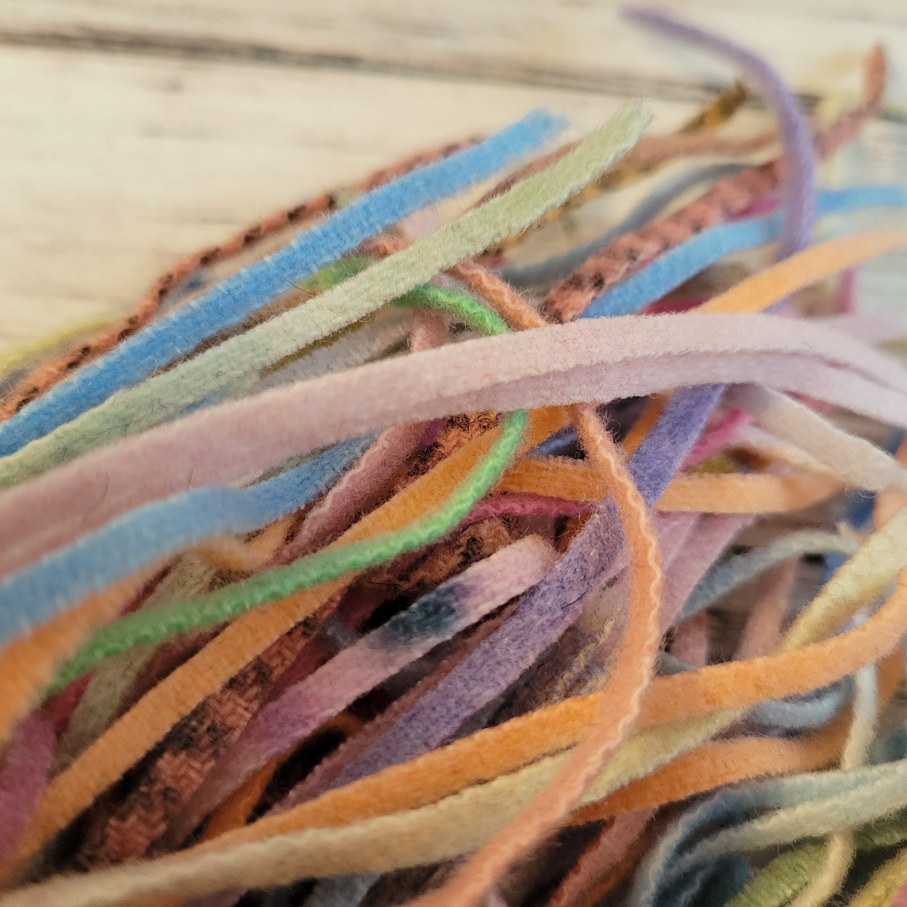 100 #4 Pastel Bundle of Wool Strips for Rug Hooking, Rug Hooking Washed ...